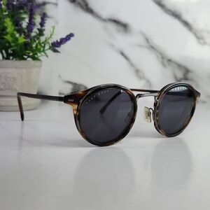 Hugo Boss Round Sunglasses. Titanium Frame With Brown Pattern